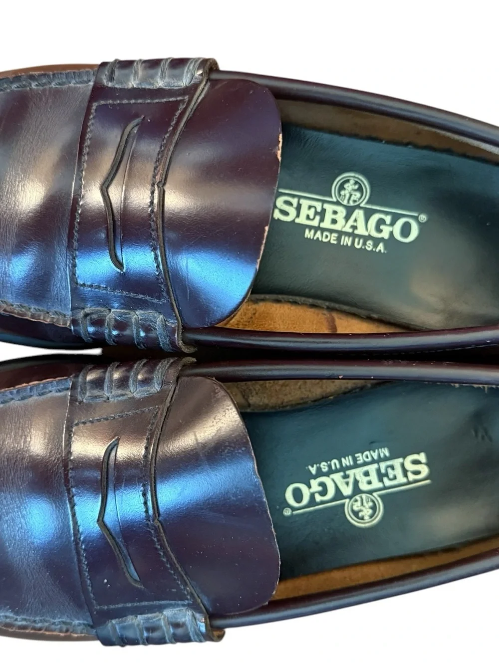 Vintage Sebago Classic Dan Beefroll Penny Loafers Men's 9.5 3E Burgundy Oxblood